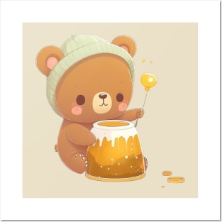 Bear with honey cute kawaii Posters and Art